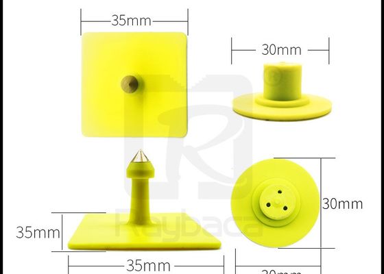 Square Shape Dia30mm TPU Pig Ear Tags For Animal Identification